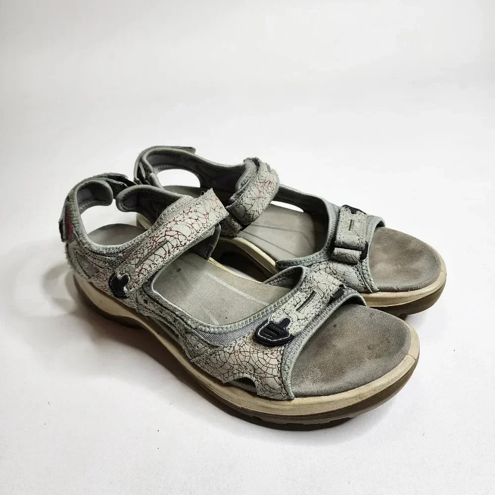 Ecco Women's Yucatan Sport Sandals Size 11 Green Brown‎ Hiking